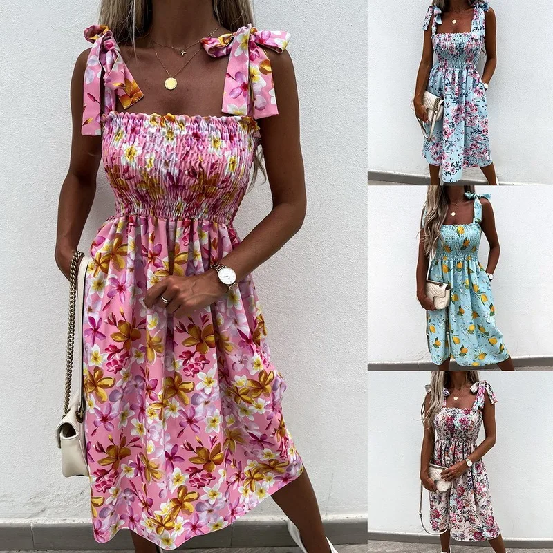 Women Vintage Lace-up Sling Beach Dress 2021 Fashion Sexy Slash Neck Sleeveless Lady Summer Dress Elegant Polka Dot Party Dress
Women Vintage Lace-up Sling Beach Dress 2021 Fashion Sexy Slash Neck Sleeveless Lady Summer Dress Elegant Polka Dot Party Dress