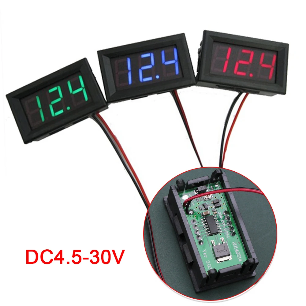Digital Voltmeter DC 4.5V to 30V Led Digital Voltmeter Voltage Panel Meter Two Wires Volt Meter Detector for Car Motor Panel
Digital Voltmeter DC 4.5V to 30V Led Digital Voltmeter Voltage Panel Meter Two Wires Volt Meter Detector for Car Motor Panel