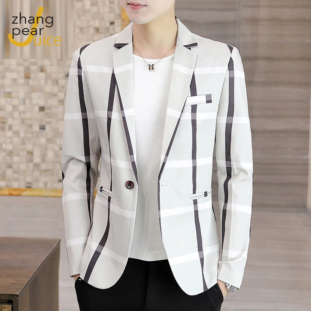 Korean Style Design Suit Men Casual Loose Plaid Blazers For Men Slim Fit Button Long Sleeve Blazer Coat
Korean Style Design Suit Men Casual Loose Plaid Blazers For Men Slim Fit Button Long Sleeve Blazer Coat