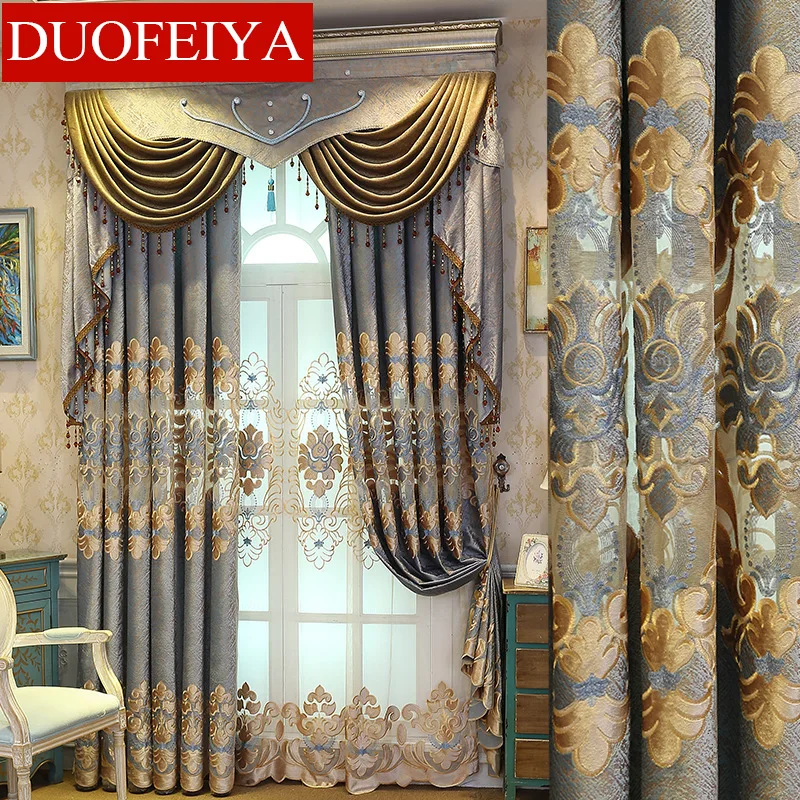 Curtain Cloth European Style Curtains for Living Room Chenille Curtains for Bedroom Shading Embroidery Window Valance Curtain
Curtain Cloth European Style Curtains for Living Room Chenille Curtains for Bedroom Shading Embroidery Window Valance Curtain