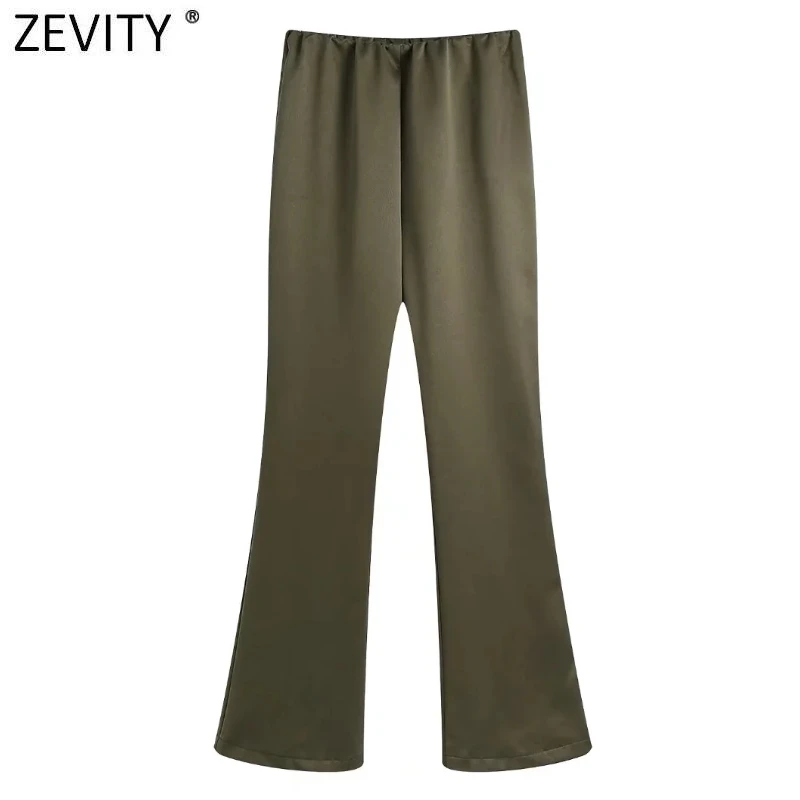 Zevity New Women Fashion Solid Color Satin Straight Pants Female Chic Elastic Waist Wear Long Trousers Pantalones Mujer P1256
Zevity New Women Fashion Solid Color Satin Straight Pants Female Chic Elastic Waist Wear Long Trousers Pantalones Mujer P1256