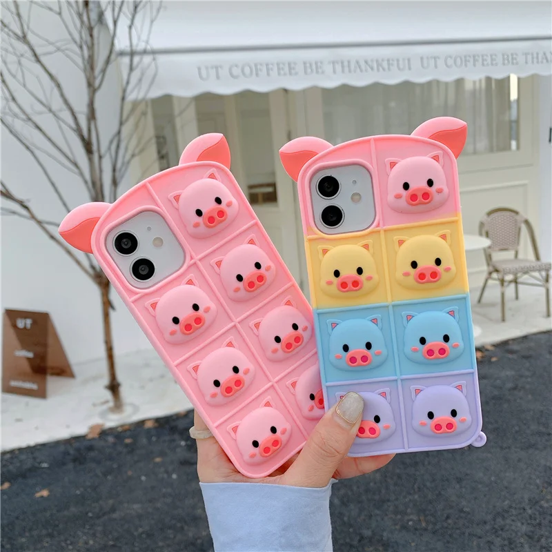 Cute Pig Popit Push Bubble Silicone Case For iPhone 11 12 13 Pro Max X XS XR 8 7 6 Autism Sensory Fidget Cover
Cute Pig Popit Push Bubble Silicone Case For iPhone 11 12 13 Pro Max X XS XR 8 7 6 Autism Sensory Fidget Cover