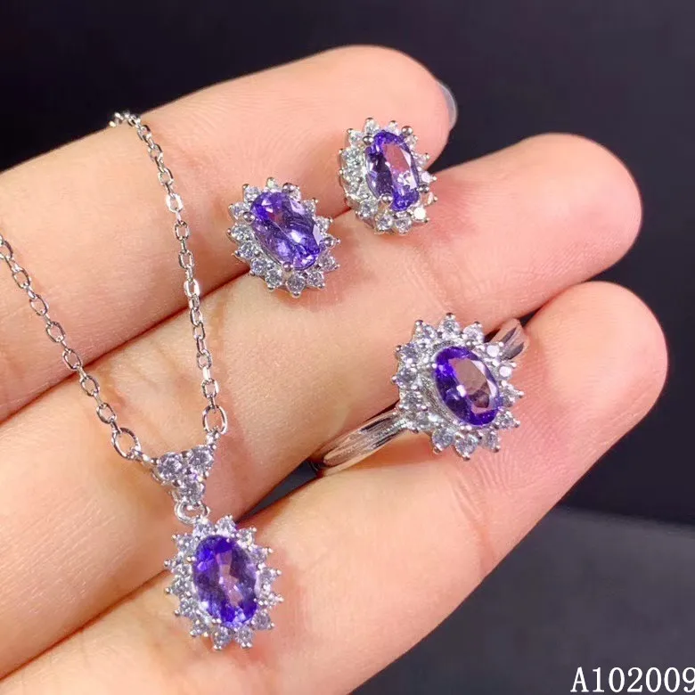 KJJEAXCMY fine jewelry 925 sterling silver inlaid natural Tanzanite earrings ring pendant luxury girl suit support test
KJJEAXCMY fine jewelry 925 sterling silver inlaid natural Tanzanite earrings ring pendant luxury girl suit support test