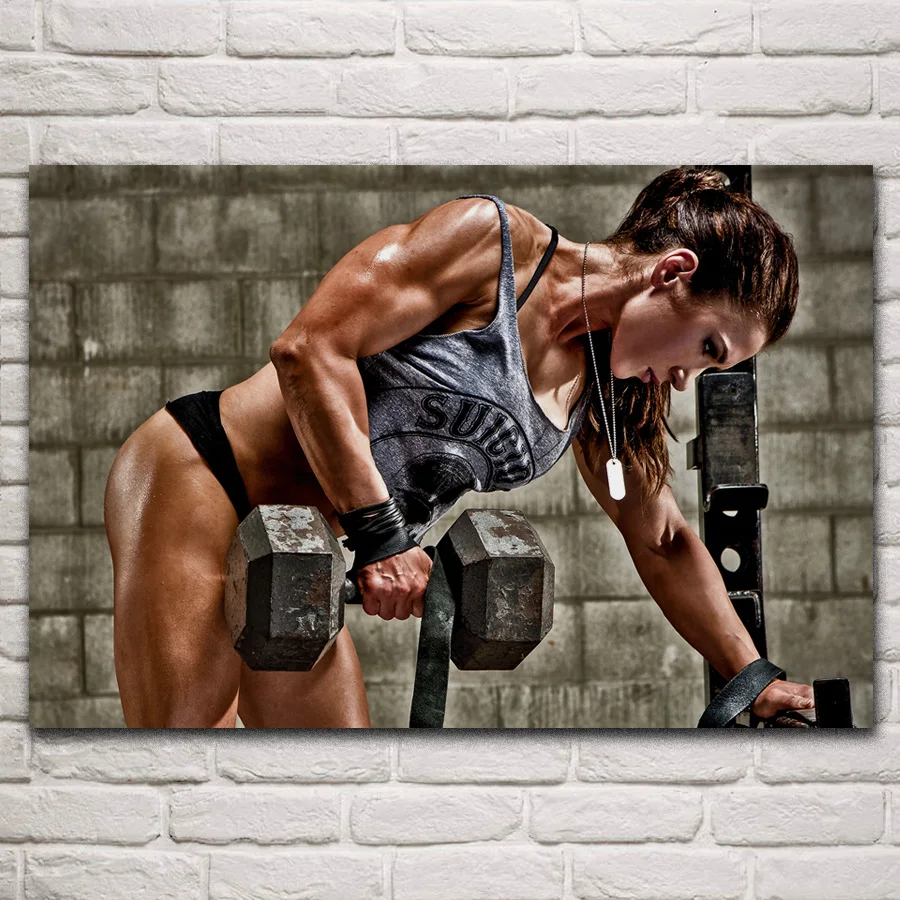 Фото Бодибилдинг Женский упорно работающий мышцы фитнес QR15 гостиная домашний