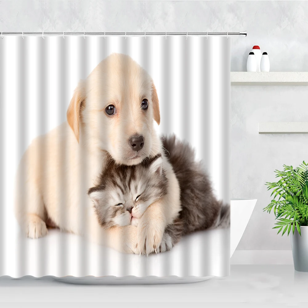 Funny Cats Dogs Shower Curtains Set Cute Animals Pet Home Wall Decor Cloth Bathroom Waterproof Polyester Bath Curtain With Hooks
Funny Cats Dogs Shower Curtains Set Cute Animals Pet Home Wall Decor Cloth Bathroom Waterproof Polyester Bath Curtain With Hooks