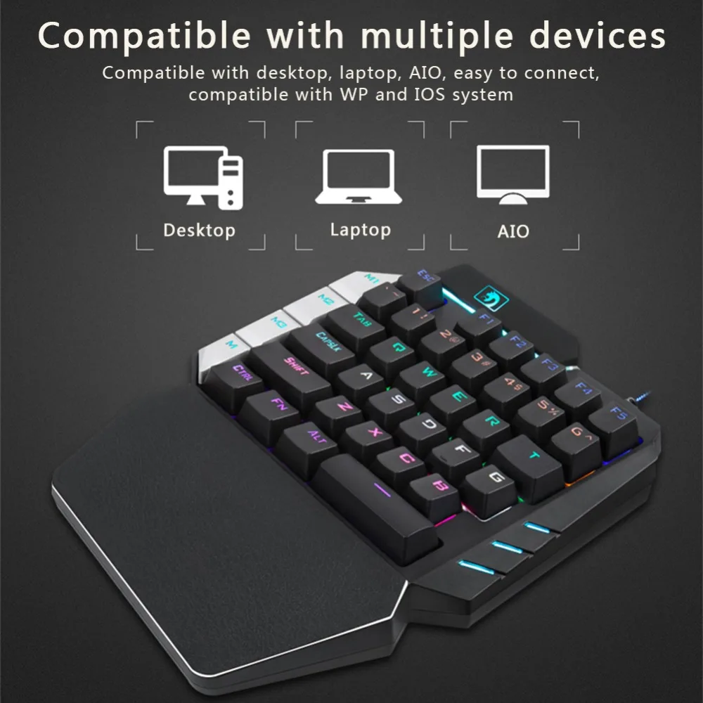 Technology Cool Gaming Keyboard One-hand Operation Mobile Games External Connection Mechanical Keyboard for Gamer Game
Technology Cool Gaming Keyboard One-hand Operation Mobile Games External Connection Mechanical Keyboard for Gamer Game