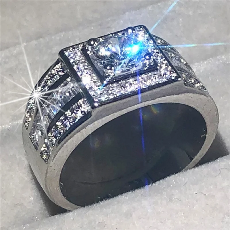 Original 100% 925 Sterling silver Wedding Rings for Men Luxury Round cut 1.2ct Simulated Diamond Ring Set Jewelry size 8-13
Original 100% 925 Sterling silver Wedding Rings for Men Luxury Round cut 1.2ct Simulated Diamond Ring Set Jewelry size 8-13