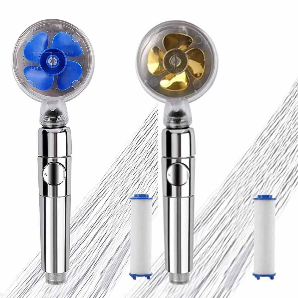 360 Rotated Bathing Hand-held Spray Shower Head High Turbo Pressure Handset Vortex Propeller Water Saving With Filterse
360 Rotated Bathing Hand-held Spray Shower Head High Turbo Pressure Handset Vortex Propeller Water Saving With Filterse