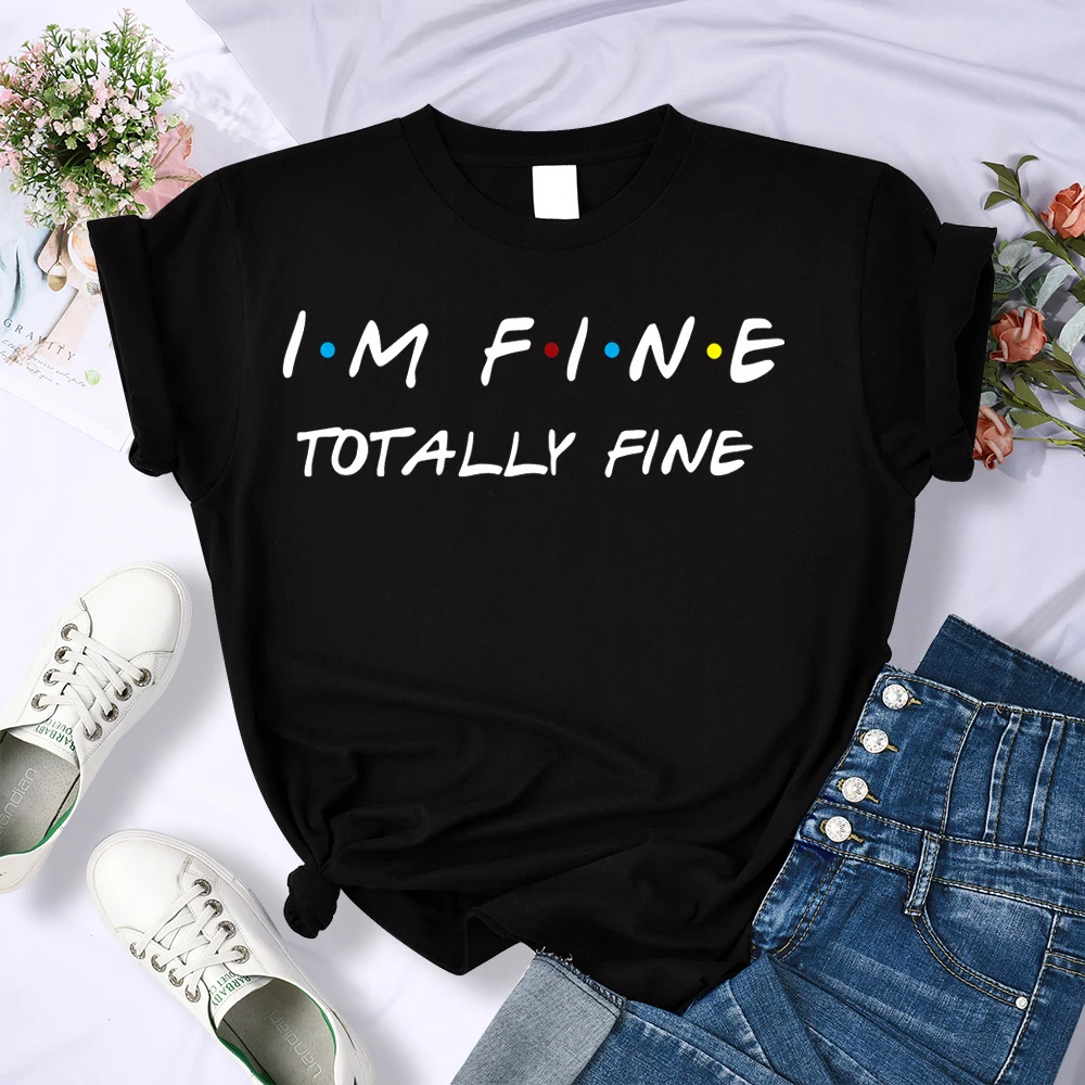 I'm Fine Printed T Shirts Woman Summer Loose Oversized T Shirt Brand Slim Simplicity T Shirts Brand Anime T Shirt Woman
I'm Fine Printed T Shirts Woman Summer Loose Oversized T Shirt Brand Slim Simplicity T Shirts Brand Anime T Shirt Woman