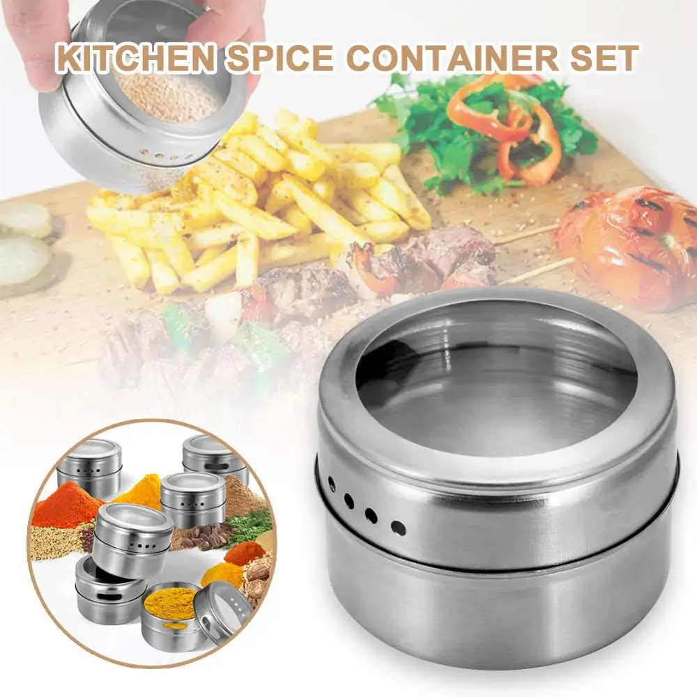 Magnetic Spice Jar Set With Stickers Stainless Steel Spice Tins Spice Storage Container Pepper Seasoning Sprays Tools Spice Jar
Magnetic Spice Jar Set With Stickers Stainless Steel Spice Tins Spice Storage Container Pepper Seasoning Sprays Tools Spice Jar