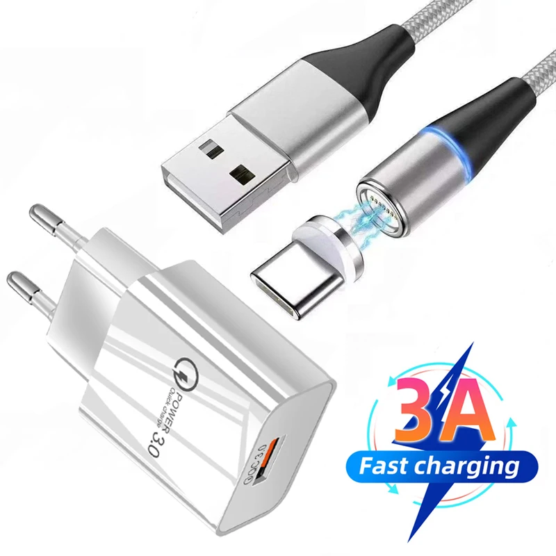 Магнитный USB-кабель Type-C для быстрой зарядки 3 0 зарядное устройство USB Huawei P40 P30 Lite Pro