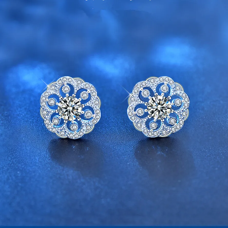 S925 Sterling Silver Original White Gold Retro Pattern Flower Moissanite Earrings Women's Fashion Jewelry Couples Christmas Gift
S925 Sterling Silver Original White Gold Retro Pattern Flower Moissanite Earrings Women's Fashion Jewelry Couples Christmas Gift