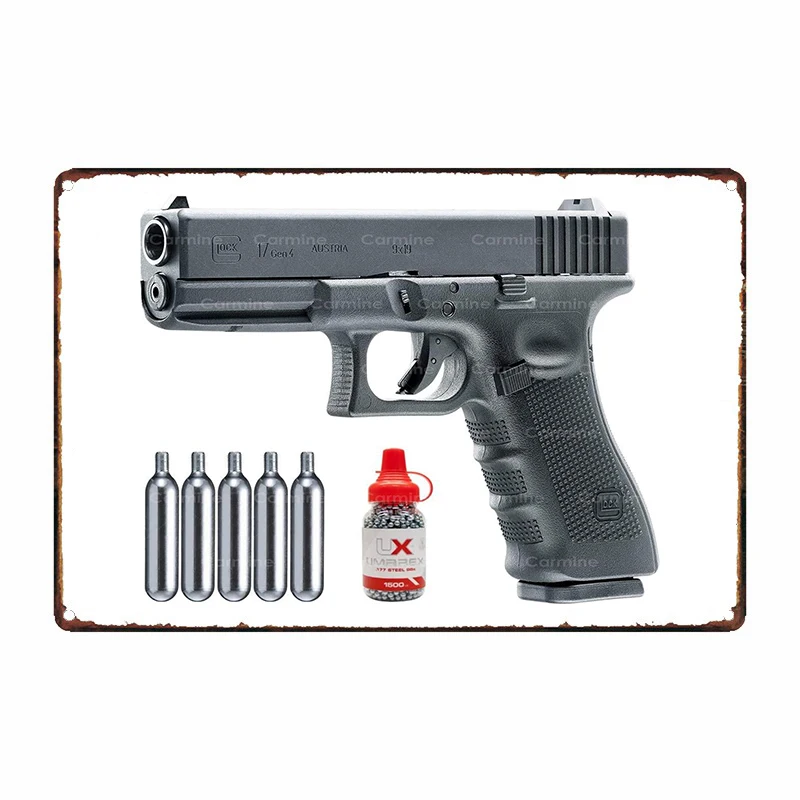 Wearable 4U Giock 17 Gen4 Blowback Air Gun and 5X12 Co2 Tanks and Pack of 1500Ct Steel Bbs Bundle (Black) Home Decor Metal Plate
Wearable 4U Giock 17 Gen4 Blowback Air Gun and 5X12 Co2 Tanks and Pack of 1500Ct Steel Bbs Bundle (Black) Home Decor Metal Plate