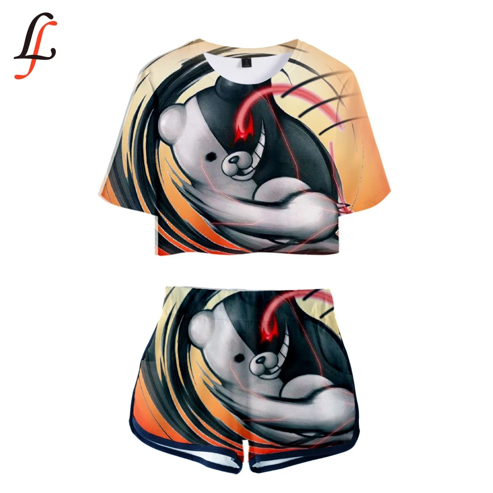 Creative Bullet on Breaking Monokuma Sexy Two Piece Set Short Sleeve Short Tops and Middle Waist Shorts Suits Summer Women Suit
Creative Bullet on Breaking Monokuma Sexy Two Piece Set Short Sleeve Short Tops and Middle Waist Shorts Suits Summer Women Suit
