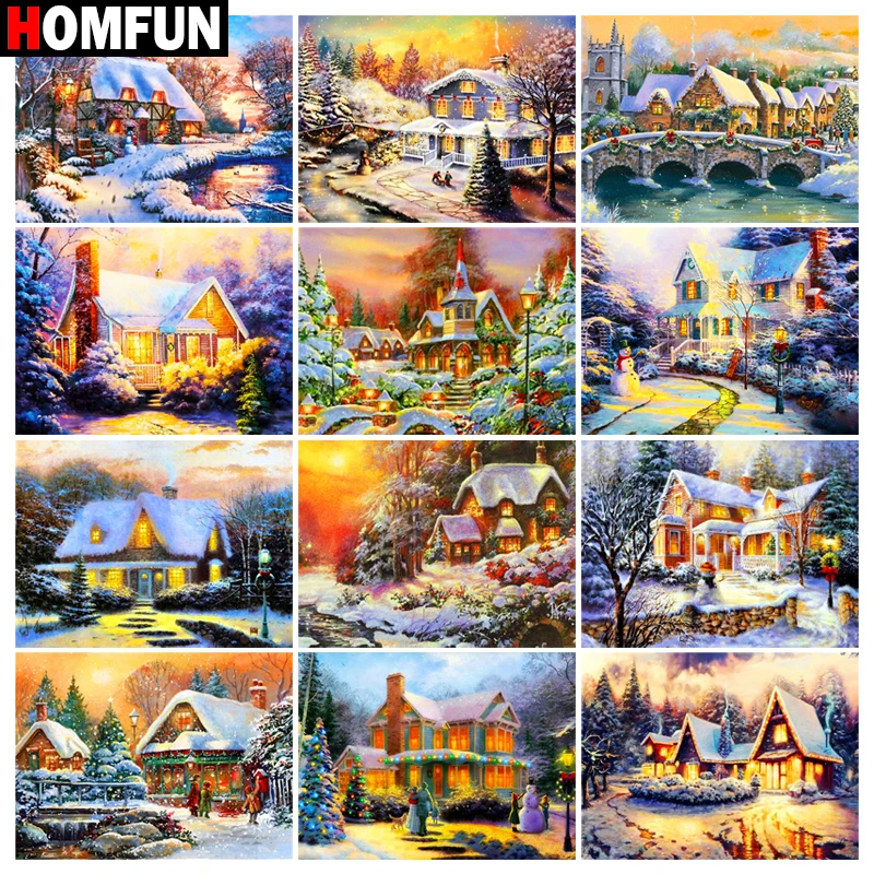 Алмазная живопись HOMFUN, вышивка крестиком «Дом, Снежная сцена», полноразмерная, круглая, для творчества, 5d, алмазная вышивка
Алмазная живопись HOMFUN, вышивка крестиком «Дом, Снежная сцена», полноразмерная, круглая, для творчества, 5d, алмазная вышивка