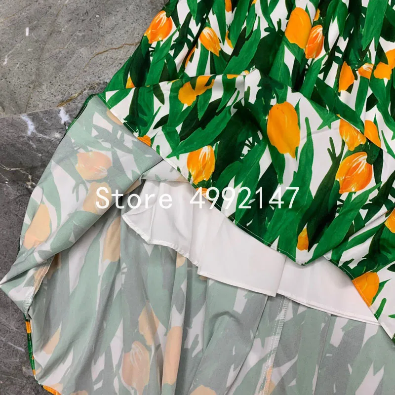2021 Summer women oil painting floral green leaves printed skirts set sexy slash neck short top + long skirts 2 pieces set Y615 
2021 Summer women oil painting floral green leaves printed skirts set sexy slash neck short top + long skirts 2 pieces set Y615