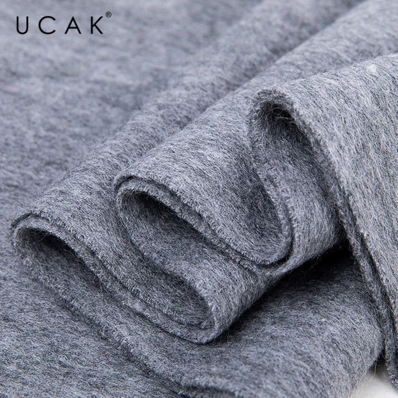 UCAK Brand Autumn Winter Warm Scarfs Soft Men Women Solid Color Pure Wool Scarf Shawl Wrap Knit Long Striped With Tassel A19
UCAK Brand Autumn Winter Warm Scarfs Soft Men Women Solid Color Pure Wool Scarf Shawl Wrap Knit Long Striped With Tassel A19