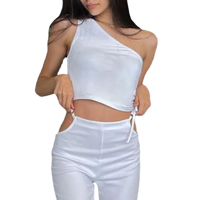 2021ins women's one-shoulder off-the-shoulder asymmetrical hollow belt short open umbilical vest top
2021ins women's one-shoulder off-the-shoulder asymmetrical hollow belt short open umbilical vest top