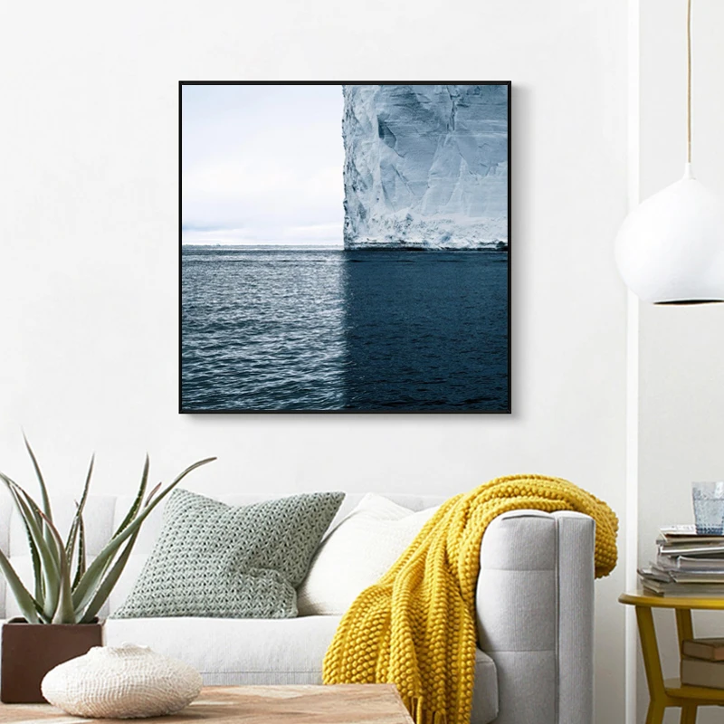 Настенный плакат с пейзажем угол айсберга художественная живопись на холсте