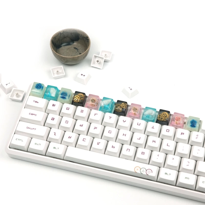 1 Set (Pink Rose, White Rose, Blue Shell, Black Gear) Handmade Resin Keycaps, Universal Mechanical Keyboard Cover
1 Set (Pink Rose, White Rose, Blue Shell, Black Gear) Handmade Resin Keycaps, Universal Mechanical Keyboard Cover