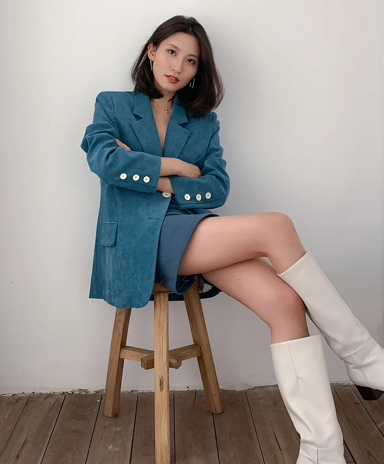 2020 Autumn Blue Women Blazers Notched Single-breasted Long Sleeve Pockets Fashion Tops Woman Coats Slim Outerwear C08516K
2020 Autumn Blue Women Blazers Notched Single-breasted Long Sleeve Pockets Fashion Tops Woman Coats Slim Outerwear C08516K