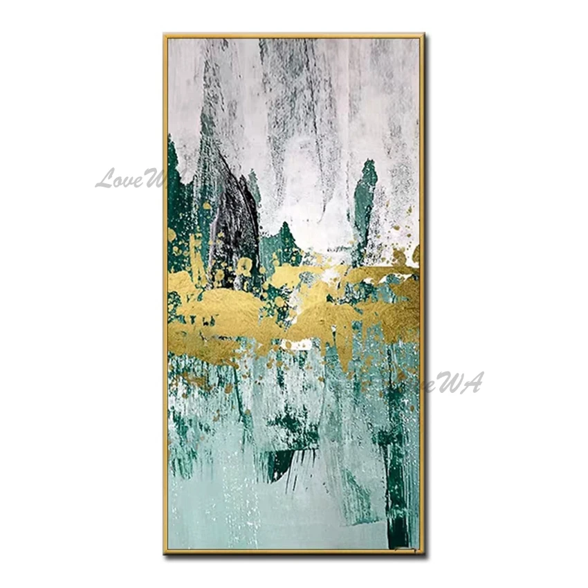 Unframe Green and Gloden Colors Oil Paintings Hand Painted Abstract Oil Painting On Canvas Wall Art Pictures For Home Decoration
Unframe Green and Gloden Colors Oil Paintings Hand Painted Abstract Oil Painting On Canvas Wall Art Pictures For Home Decoration