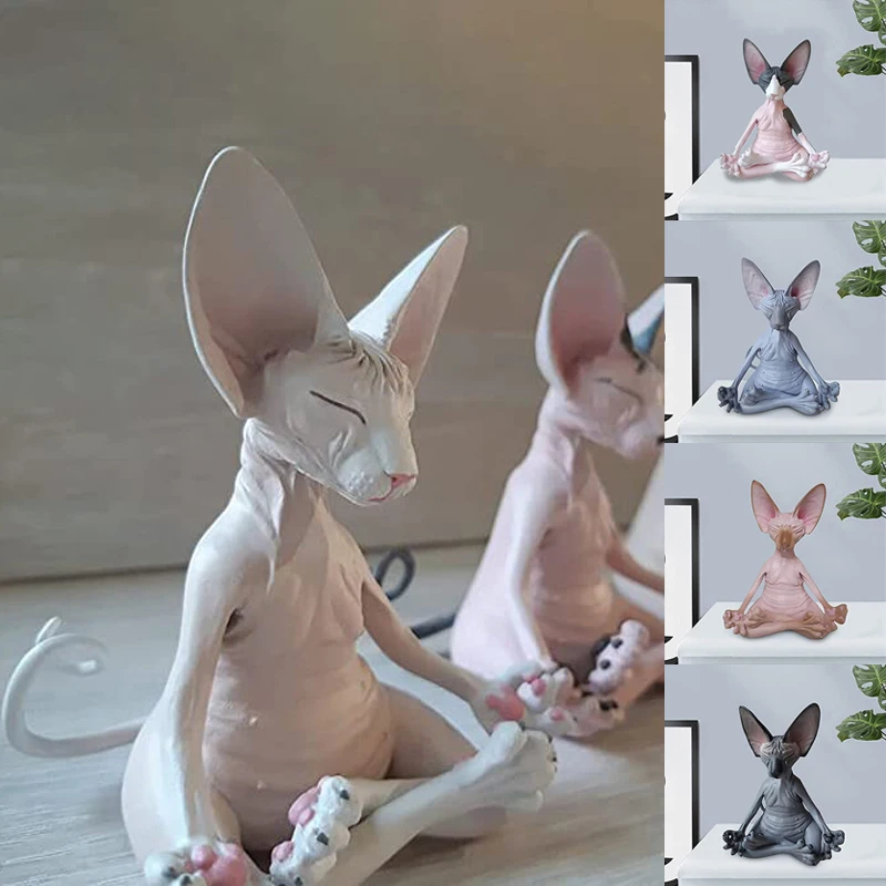 Sphynx Cat Meditate Animal Model Whimsical Buddha Cat Art Simulation Hairless Cat Figurine Doll Toys,Figurines Miniature Garden
Sphynx Cat Meditate Animal Model Whimsical Buddha Cat Art Simulation Hairless Cat Figurine Doll Toys,Figurines Miniature Garden