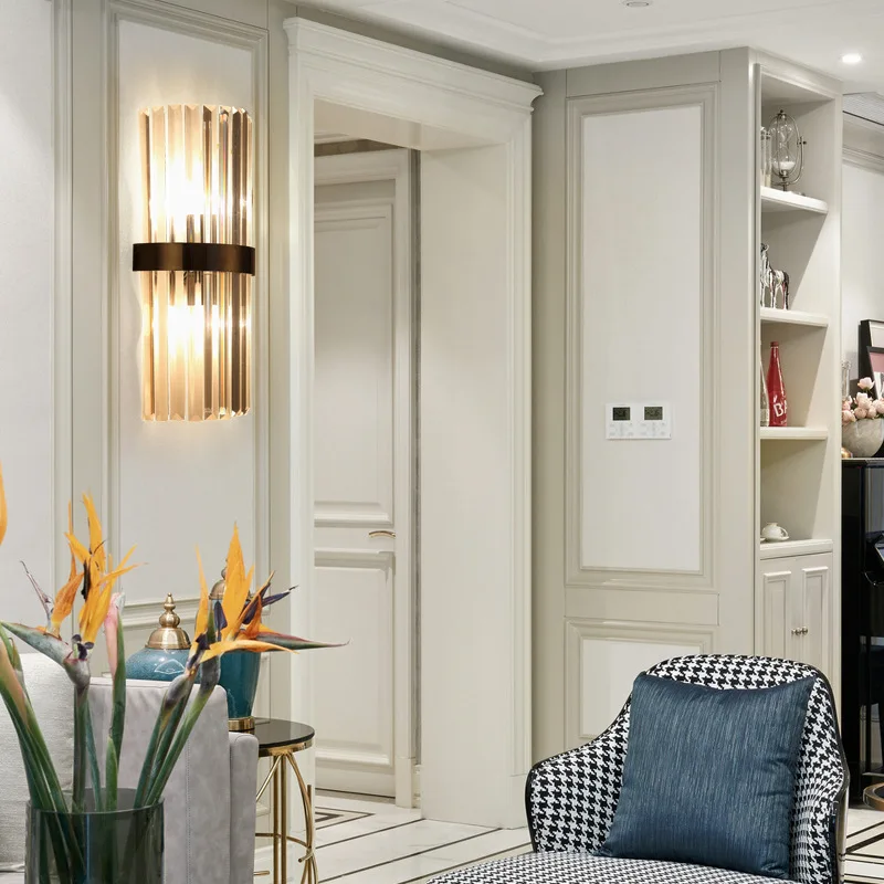 Nordic Luxury Crystal Living Room Background Led Wall Lamp Designer Creative Hotel Aisle Bedroom Bedside Interior Wall Lighting
Nordic Luxury Crystal Living Room Background Led Wall Lamp Designer Creative Hotel Aisle Bedroom Bedside Interior Wall Lighting