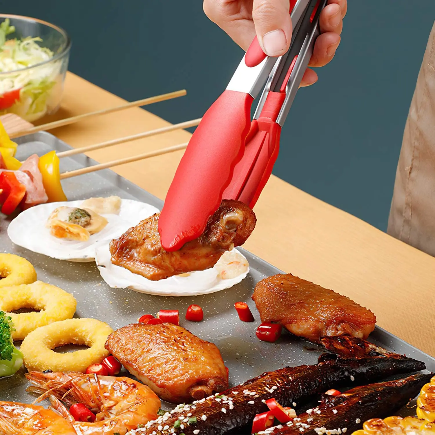 3Pcs Silicone Food Tong Stainless Steel Kitchen Tongs Silicone Non-slip Cooking Clip BBQ Salad Tools Grill Kitchen Accessories
3Pcs Silicone Food Tong Stainless Steel Kitchen Tongs Silicone Non-slip Cooking Clip BBQ Salad Tools Grill Kitchen Accessories