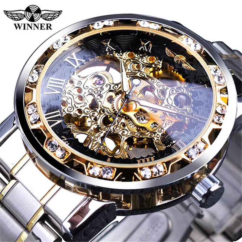 winner614 watch men's fashion casual fashion hollow rhinestone manual mechanical watch
winner614 watch men's fashion casual fashion hollow rhinestone manual mechanical watch