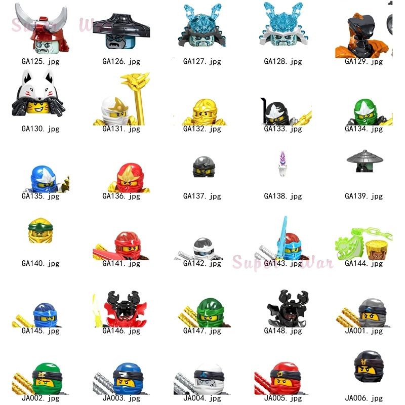 Single Ninja Kai Jay Cole Zane Lloyd Wu Nya Ronin Pythor Chen Kapau Head accessories Building Blocks toys Series-082 | Игрушки и хобби
