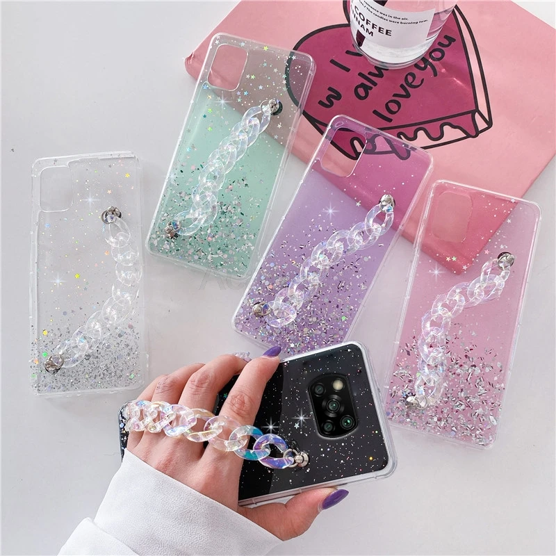 Luxury Bling Glitter Chain Phone Case For Xiaomi Poco F3 5G X3 Pro Nfc Poco M3 F2 M2 Pro Bracelet Cases Wriststrap Back Cover
Luxury Bling Glitter Chain Phone Case For Xiaomi Poco F3 5G X3 Pro Nfc Poco M3 F2 M2 Pro Bracelet Cases Wriststrap Back Cover