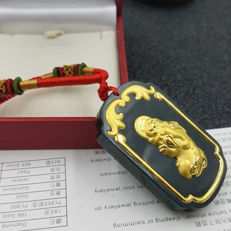 LETSFUN Fine Jewelry 24K Gold Pixiu Inlaid Wada Jade Pendant Rope Necklace Temperament Accessories Gifts Free Shipping
LETSFUN Fine Jewelry 24K Gold Pixiu Inlaid Wada Jade Pendant Rope Necklace Temperament Accessories Gifts Free Shipping