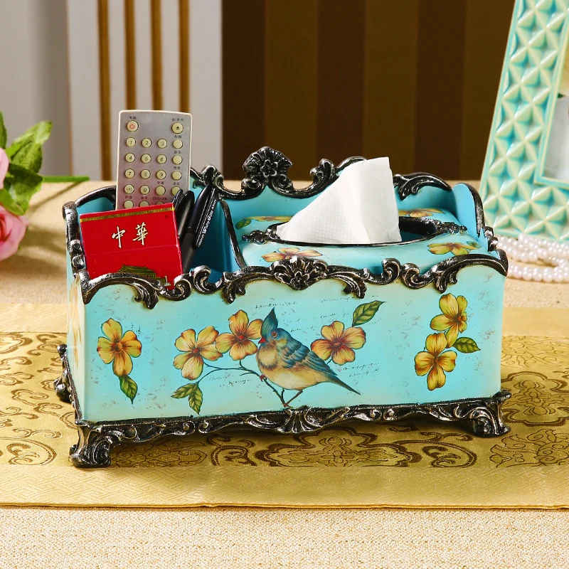 Creative high-grade European style pastoral paper towel box paper suction box storage home resin living room home multifunctiona
Creative high-grade European style pastoral paper towel box paper suction box storage home resin living room home multifunctiona