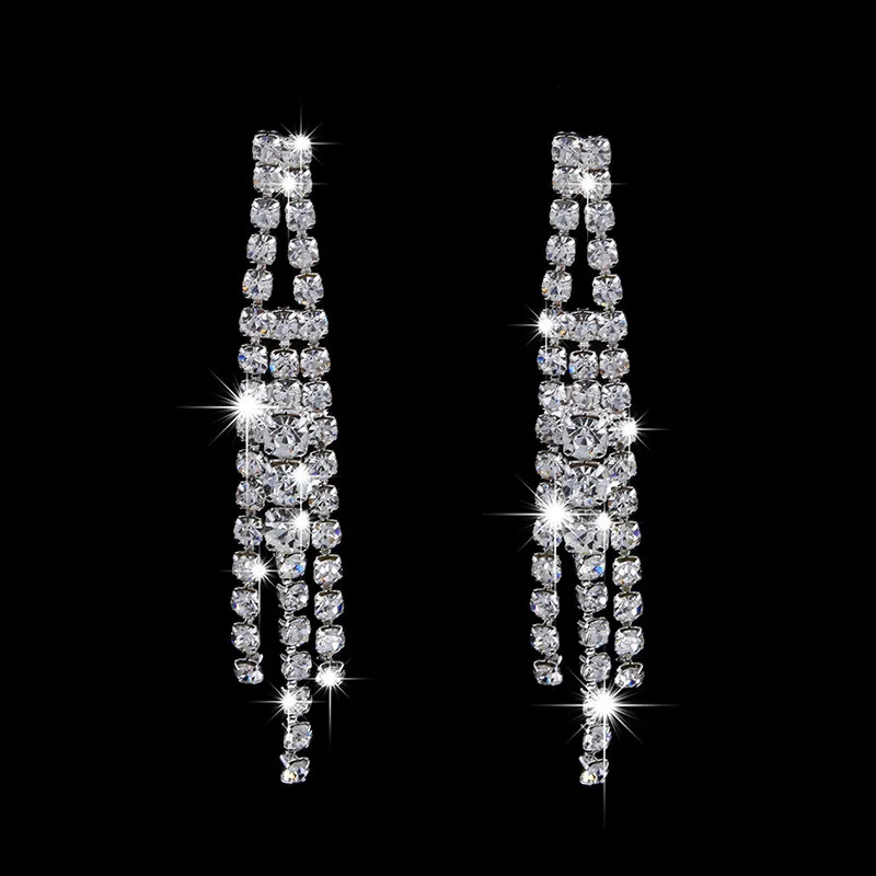 Luxury Female White Crystal Jewelry Set Cute Silver Color Wedding Stud Earrings For Women Trendy Geometry Long Chain Necklace
Luxury Female White Crystal Jewelry Set Cute Silver Color Wedding Stud Earrings For Women Trendy Geometry Long Chain Necklace