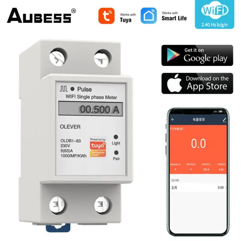 Tuya WiFi Smart Metering Energy Meter 110V 220V 50/60Hz Tuya/smart Life APP Din Rail Single-phase Smart WIFI Metering Switch
Tuya WiFi Smart Metering Energy Meter 110V 220V 50/60Hz Tuya/smart Life APP Din Rail Single-phase Smart WIFI Metering Switch