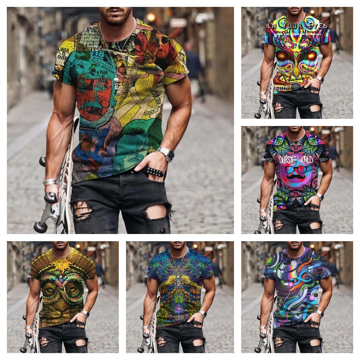 Colorful SUMMER TOP Printed Men -shir T Shirt Anime Cotton 3D Horror HIP HOP TEE Male Clothes Stitch Short Sleeve T-shirts Man
Colorful SUMMER TOP Printed Men -shir T Shirt Anime Cotton 3D Horror HIP HOP TEE Male Clothes Stitch Short Sleeve T-shirts Man