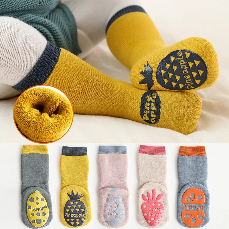 Winter warm Thick Baby Terry socks Anti Slip Floor Socks Cartoon Fruit Pattern Socks for kids newborn Boy Girls Infant
Winter warm Thick Baby Terry socks Anti Slip Floor Socks Cartoon Fruit Pattern Socks for kids newborn Boy Girls Infant
