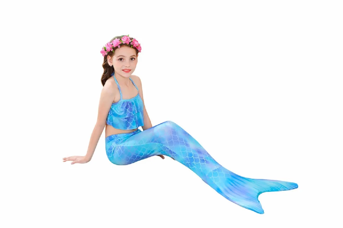 Cosplay Costume Girls Mermaid Tails Swimming Dresses Beach Clothes Little Children Swimsuit for Kids Swimmable Costumes | Тематическая