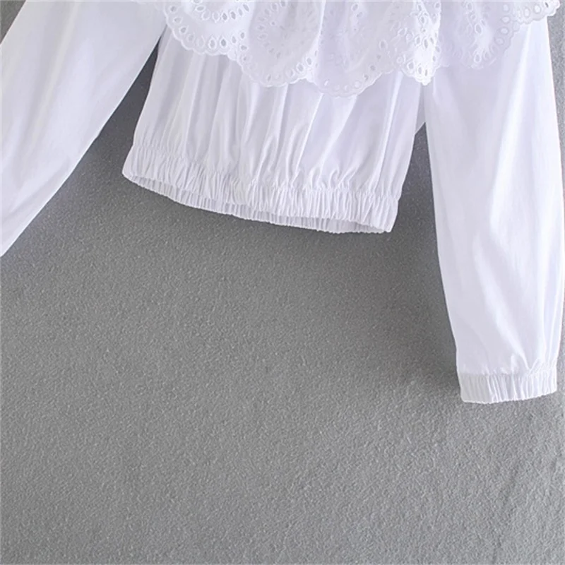 TRAF Women 2021 Fashion Hollow Embroidered White Top One Shoulder Long Sleeve Short Shirt Streetwear
TRAF Women 2021 Fashion Hollow Embroidered White Top One Shoulder Long Sleeve Short Shirt Streetwear