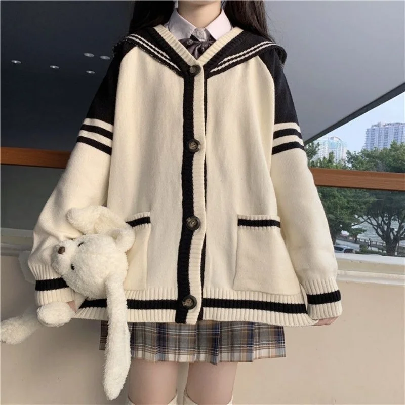 Deeptown Preppy Fashion Cardigan Sweater Women Korean Style Oversize Patchwork Pockets Knitted Jumper Long Sleeve Jackets Female
Deeptown Preppy Fashion Cardigan Sweater Women Korean Style Oversize Patchwork Pockets Knitted Jumper Long Sleeve Jackets Female