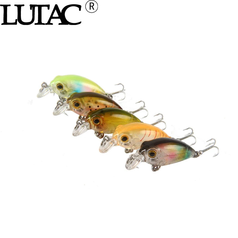 

LUTAC 35mm 2.5g Mini minnow Crankbait hard bait VMC hook 3D eyes carp bass fishing artificial baits