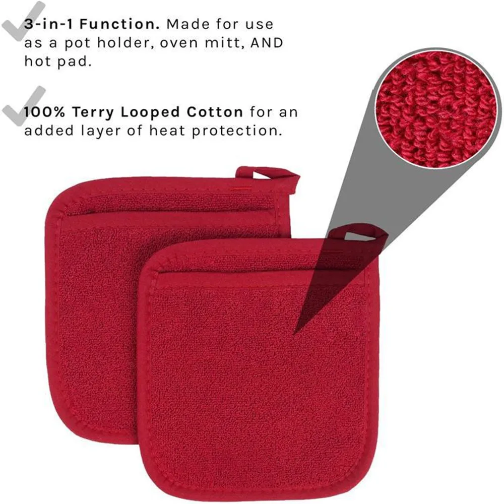 2pcs Oven Heat Insulated Gloves Pot Holders 3 In 1 Cooking Microwave Non-slip Gloves Pot Holder Cushion Mat Kitchen Baking Tool
2pcs Oven Heat Insulated Gloves Pot Holders 3 In 1 Cooking Microwave Non-slip Gloves Pot Holder Cushion Mat Kitchen Baking Tool