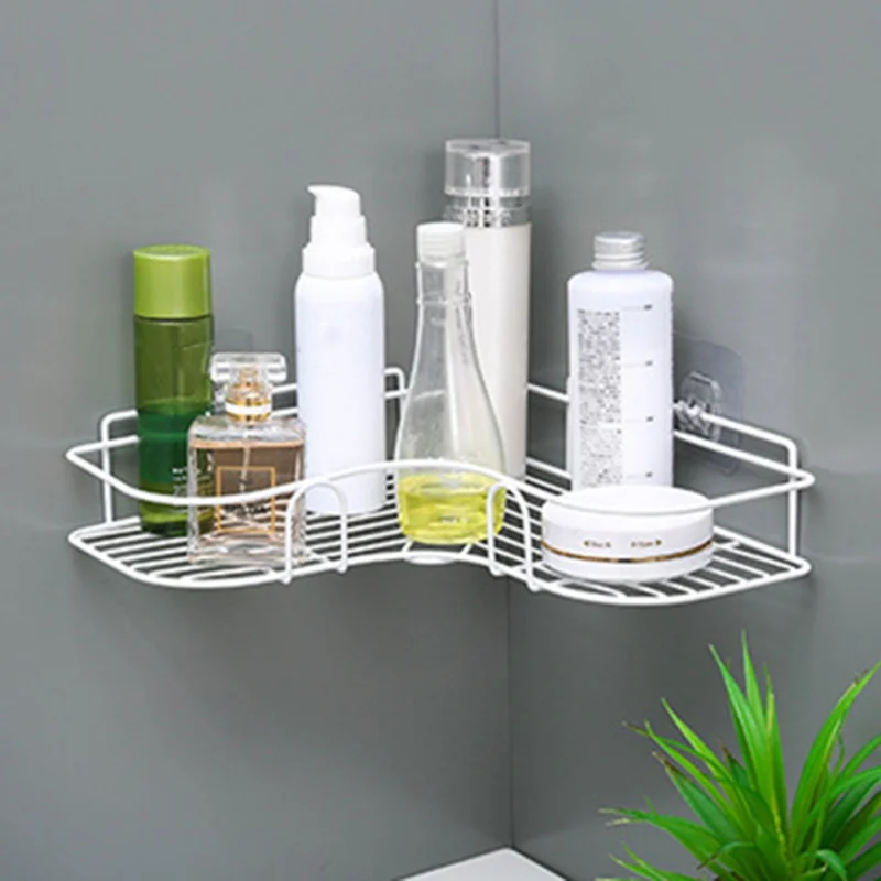 Wall Mounted Free Punch Storage Shelves Rack Wall Shelf Hooks For Bathroom Kitchen Shower Shelf23. New 
Wall Mounted Free Punch Storage Shelves Rack Wall Shelf Hooks For Bathroom Kitchen Shower Shelf23. New