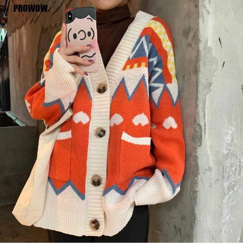 Single-Breasted Long Sleeve Spring Autumn Sweater Women Cartoon Print Korean Loose All-Match Jacket Tops 2021 Ladies Sweaters
Single-Breasted Long Sleeve Spring Autumn Sweater Women Cartoon Print Korean Loose All-Match Jacket Tops 2021 Ladies Sweaters