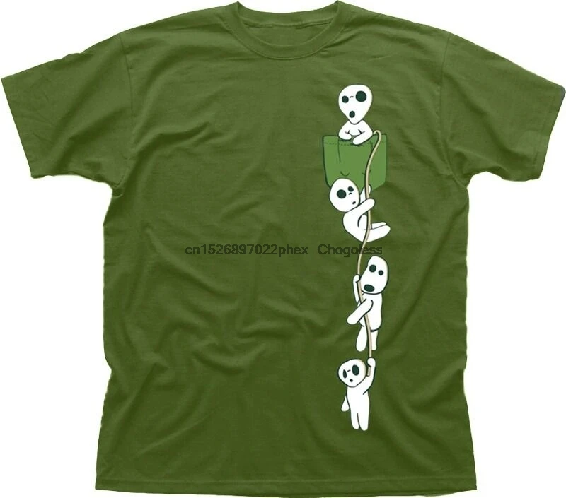 MONONOKE FOREST SPIRIT KODAMA Манга Аниме Миядзаки хлопковая Футболка 9602 | Мужская одежда
