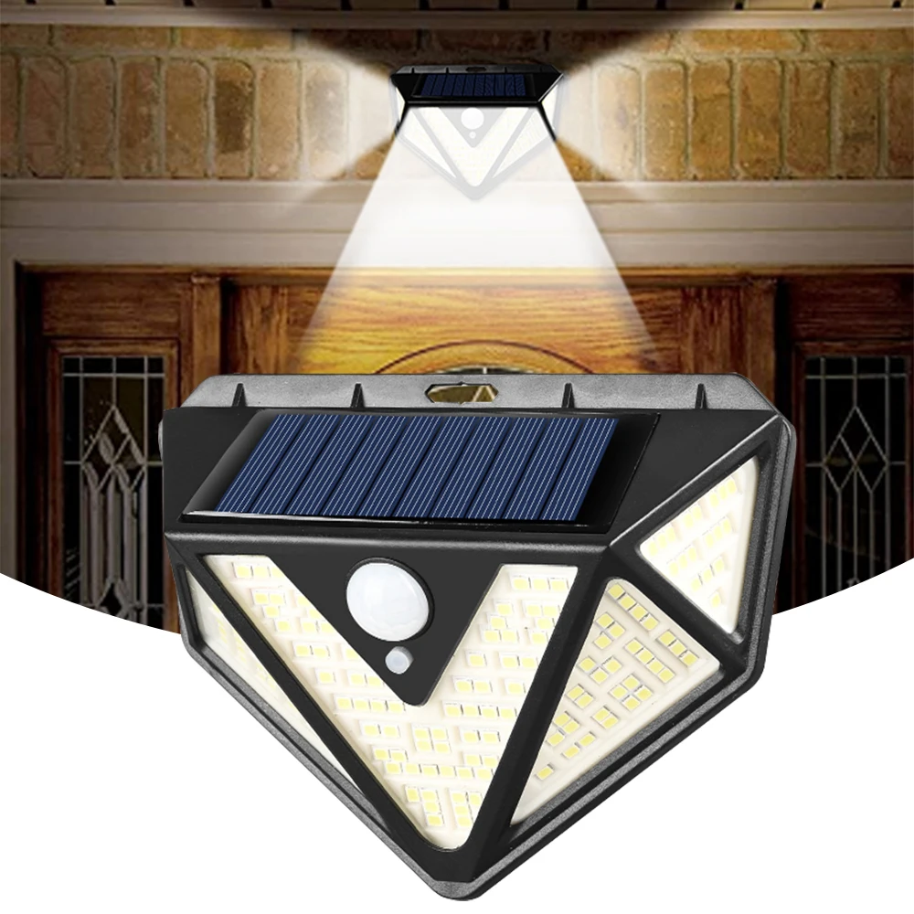 

1200lm Solar Light With Motion Sensor 166 LED 270 Wide Angle IP65 Waterproof 3 Modes Wireless Solar Lamp For Outdoors Garden