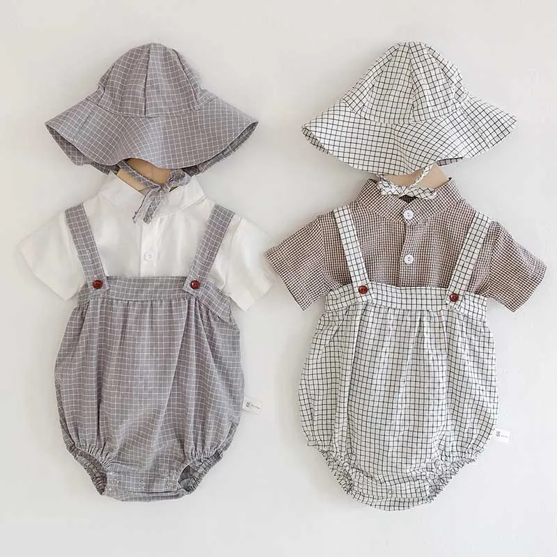 3 шт., хлопковые штаны + шляпа + рубашка с коротким рукавом 
3 шт., хлопковые штаны + шляпа + рубашка с коротким рукавом