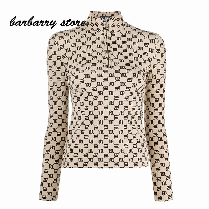 2021 spring autumn high end branded Retro zipper letter top black Reflective women fashion tops High neck long sleeve T-shirt
2021 spring autumn high end branded Retro zipper letter top black Reflective women fashion tops High neck long sleeve T-shirt