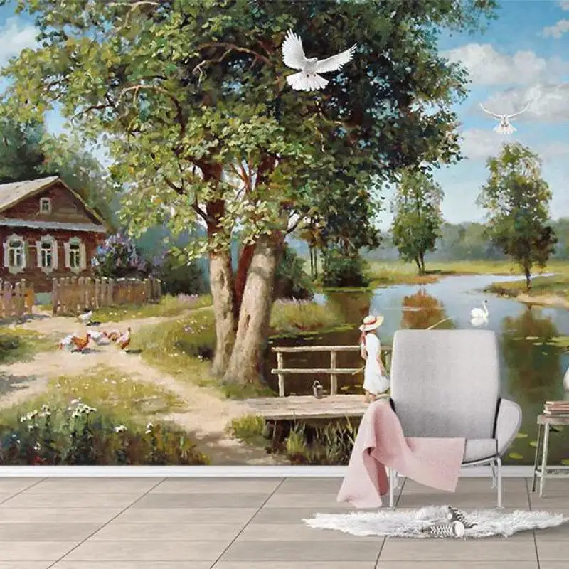 Custom size country landscape pigeon oil painting electric European manor retro living room bedroom dining room wallpaper mural
Custom size country landscape pigeon oil painting electric European manor retro living room bedroom dining room wallpaper mural